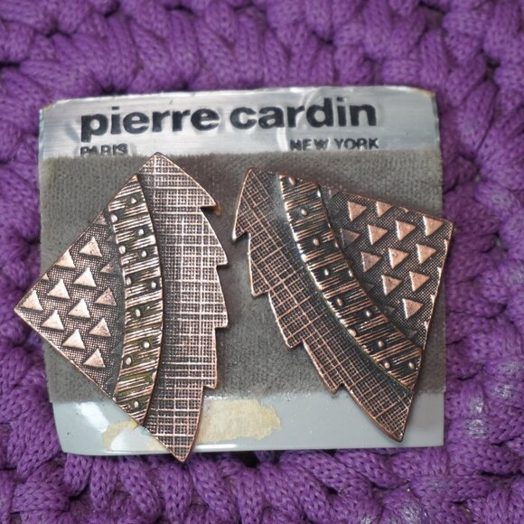 Pierre Cardin Jewelry - Pierre Cardin New York Womens Bronze Boho Triangle Shaped Clip On Earrings